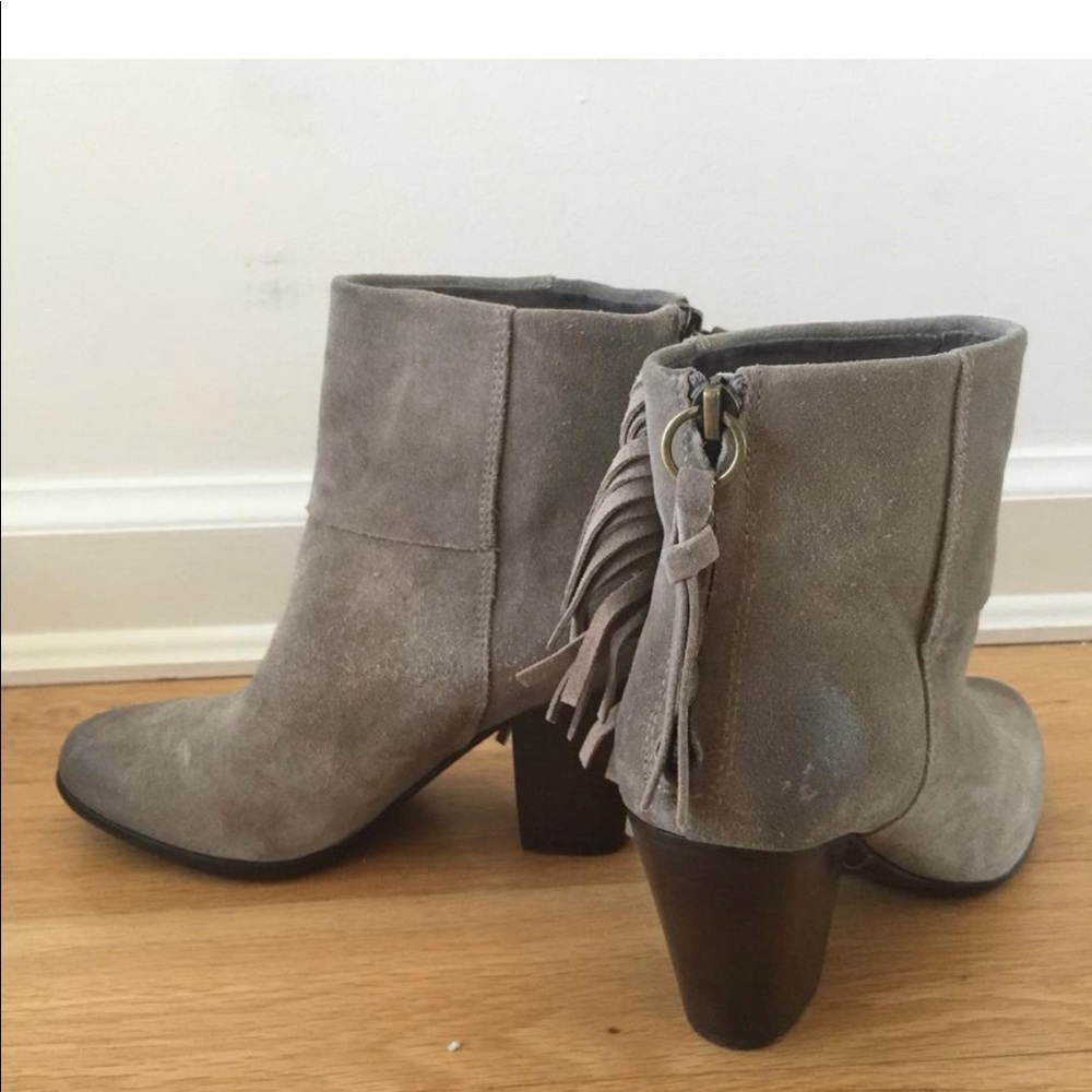 ASH $300 Fringe Suede distressed booties 7.5 like new